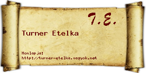 Turner Etelka névjegykártya
